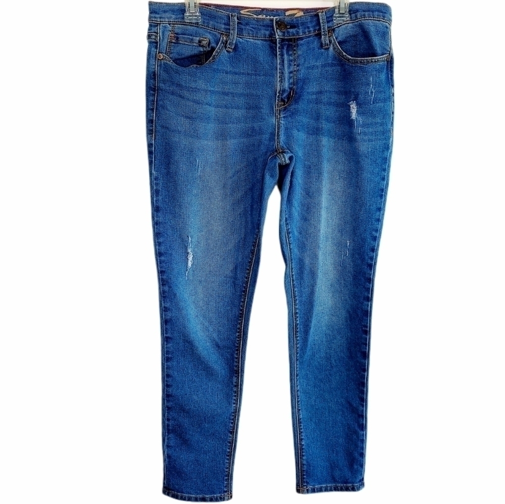 Seven7 Jeans Size 10 Girlfriend Distressed Stretch
